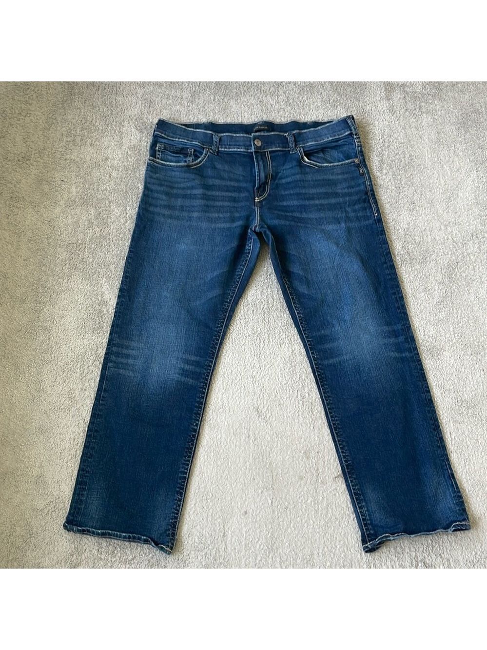 VGC Men's Silver Eddie Dark Wash Jeans - Size 40